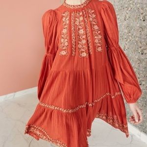 Ulla Johnson Ceres Clay Embroidered Dress